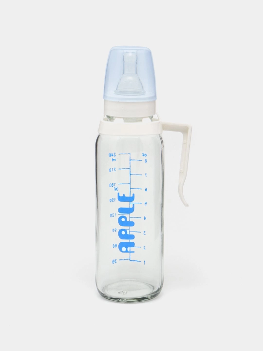 Bolalar uchun Apple shisha idishi, ikki nasadkali, so‘rg‘ich + suvdon, 120-240 ml