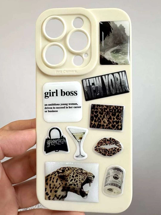 Nakleyka 3D stiker telefon orqasiga yopishadigan bo'rtib turuvchi stiker