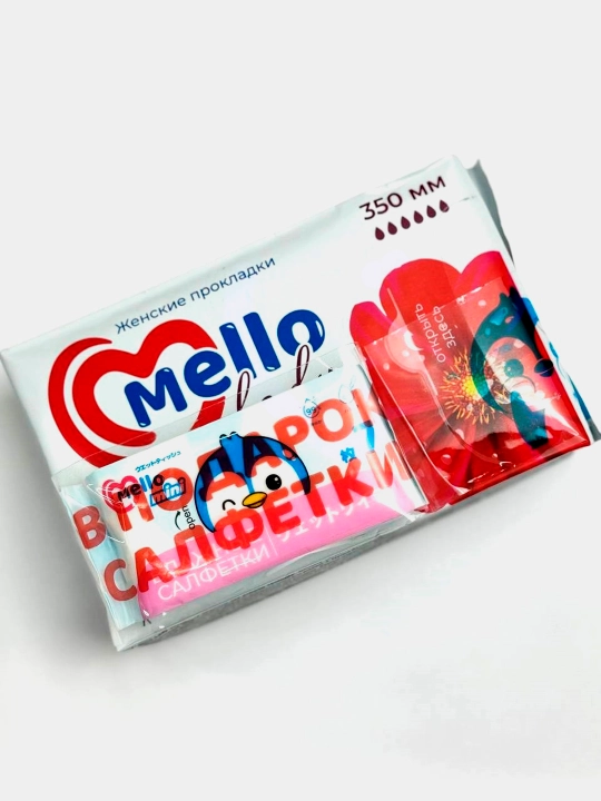 Ayollar gigiyenik tagliklari Mello lady 6, o‘lchami 350 mm + Mello nam salfetkalari 1 dona