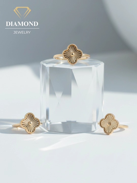 Ayollar uchun oltin uzuk va zirak to'plami, tilla 585 proba, 6.78gr, D20K model, DIAMOND