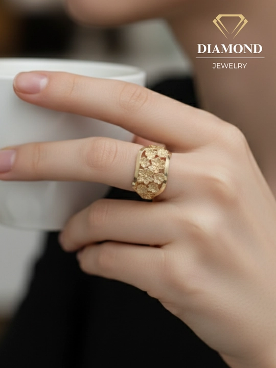 Золотое кольцо и серги комплект, золото 585 пробы, 6.5 г, модель D29K, DIAMOND