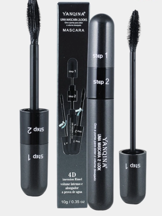 YANQINA 4D ikki bosqichli tush — suvga chidamli, hajm va uzunlik beruvchi mascara
