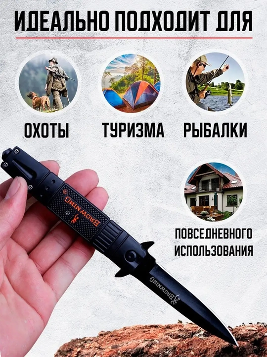 Buklanadigan universal pichoq, zanglamaydigan po'lat, ixcham, pichoq-spinner sayyohlik