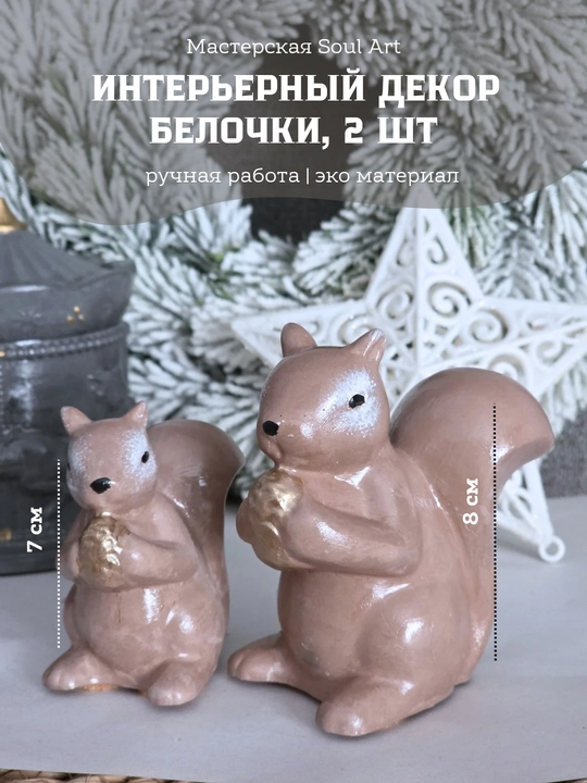 Пара белочек для уюта и декора - 