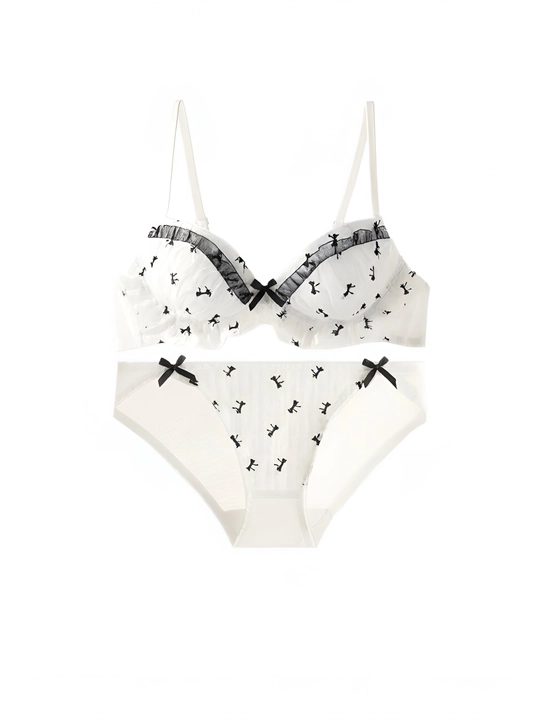 Ayollar va qizlar uchun ichi kiyim to'plami, byustgalter va trusik Hello Kitty,  M, L, XL - 