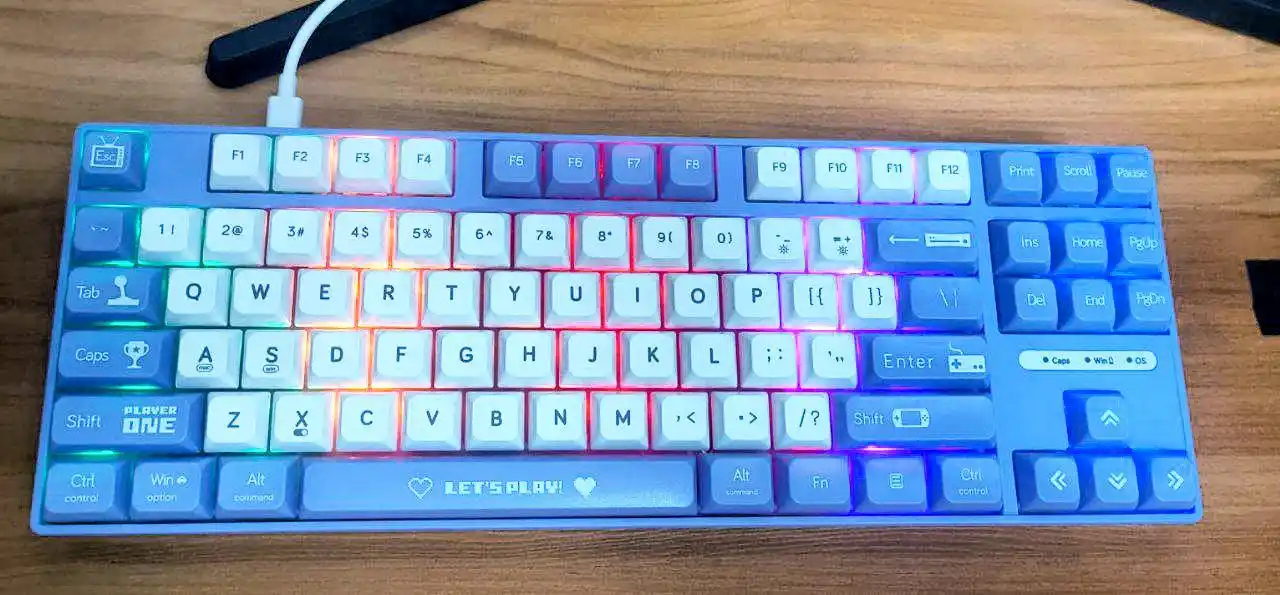 Mexanik O‘yin Klaviaturasi AJAZZ AK870MC, Simli USB Type-C, 87 Tugmali, Hot-Swap