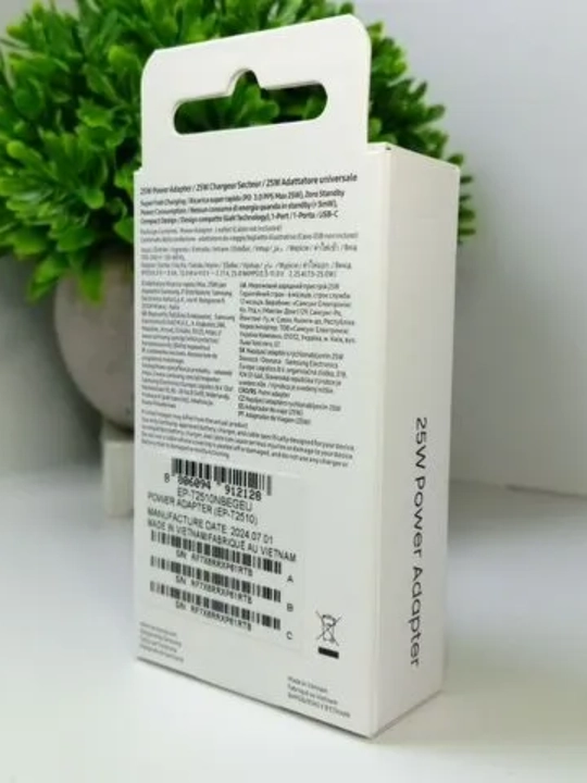 Адаптер для всех устройств Samsung, зарядное устройство 25W/Ватт Type-C 3A (EP-T2510)