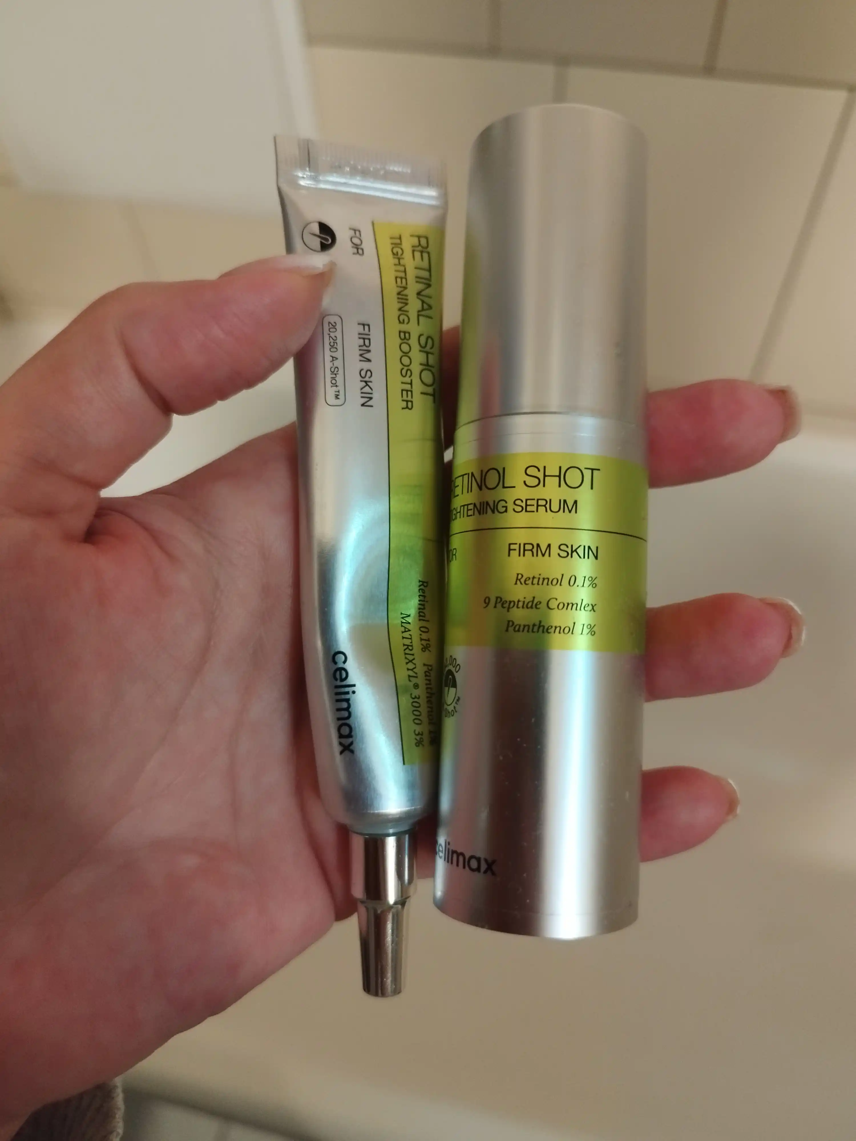 Celimax Retinol Shot - ajin va poralarga qarshi yuzni silliqlovchi retinol zardob - krem