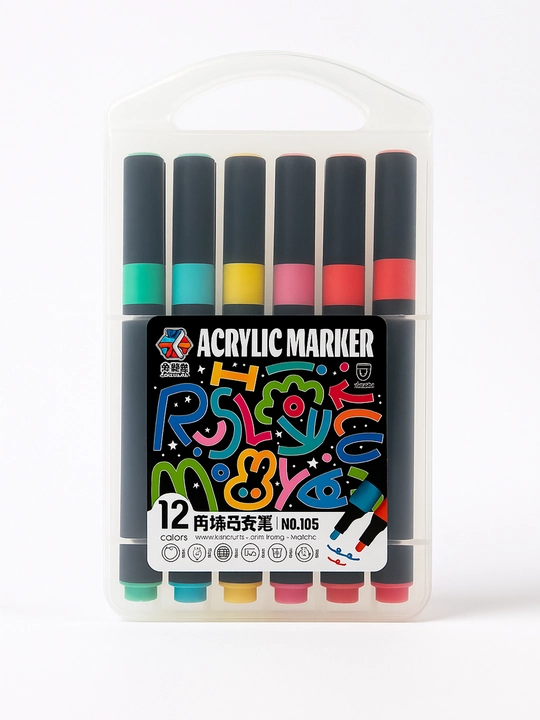 Flomasterlar Acrylic Marker 105, 12 rang