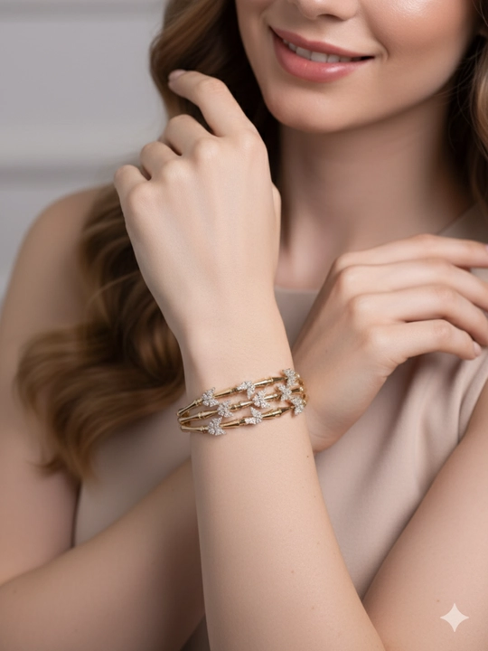 Женский золотой браслет, 585 проба, 14.57 г. стандартный размер, модель D12B, DIAMOND GOLD - 