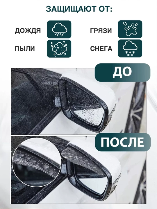 Avtomobil yon oynalari uchun shaffof himoya vizorlari (2 dona)