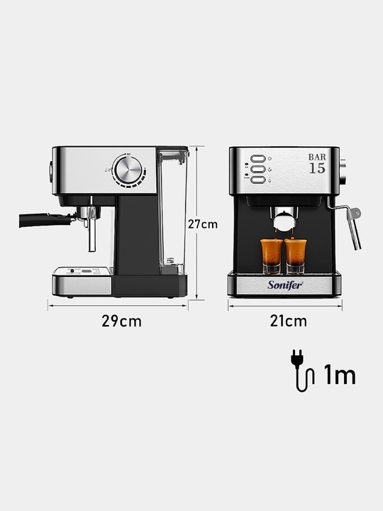 Sonifer SF-3535 Barista Pro – 15 Бар, 1,6 Л, идеальный эспрессо каждый день  