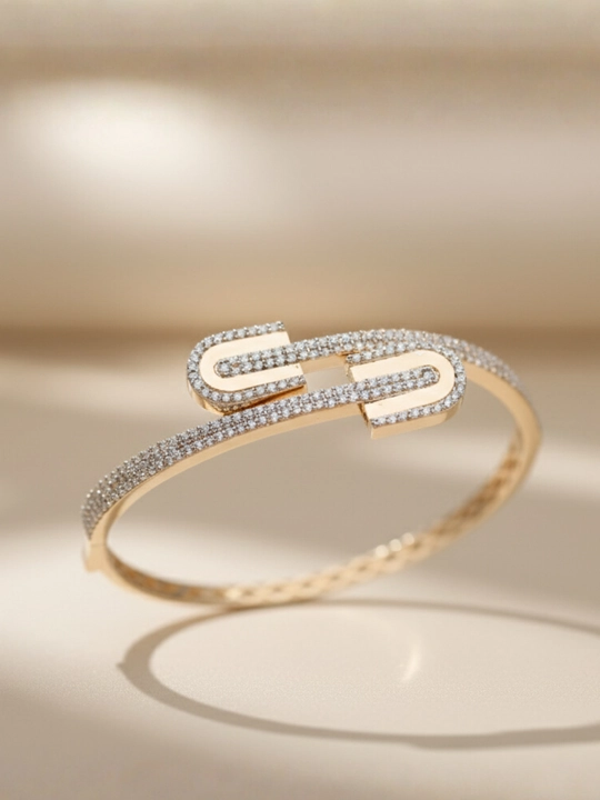 Ayollar uchun oltin braslet, bilaguzuk, 585 namuna, 13.8 gr, D09B model, DIAMOND