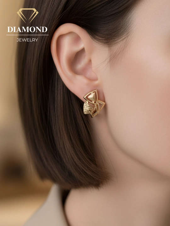 Золотое кольцо и серги комплект, золото 585 пробы, 5.81 г, модель D15K, DIAMOND