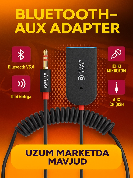 Avtomobil uchun Bluetooth X6 adapter qabul qiluvchi, 3.5 mm - 