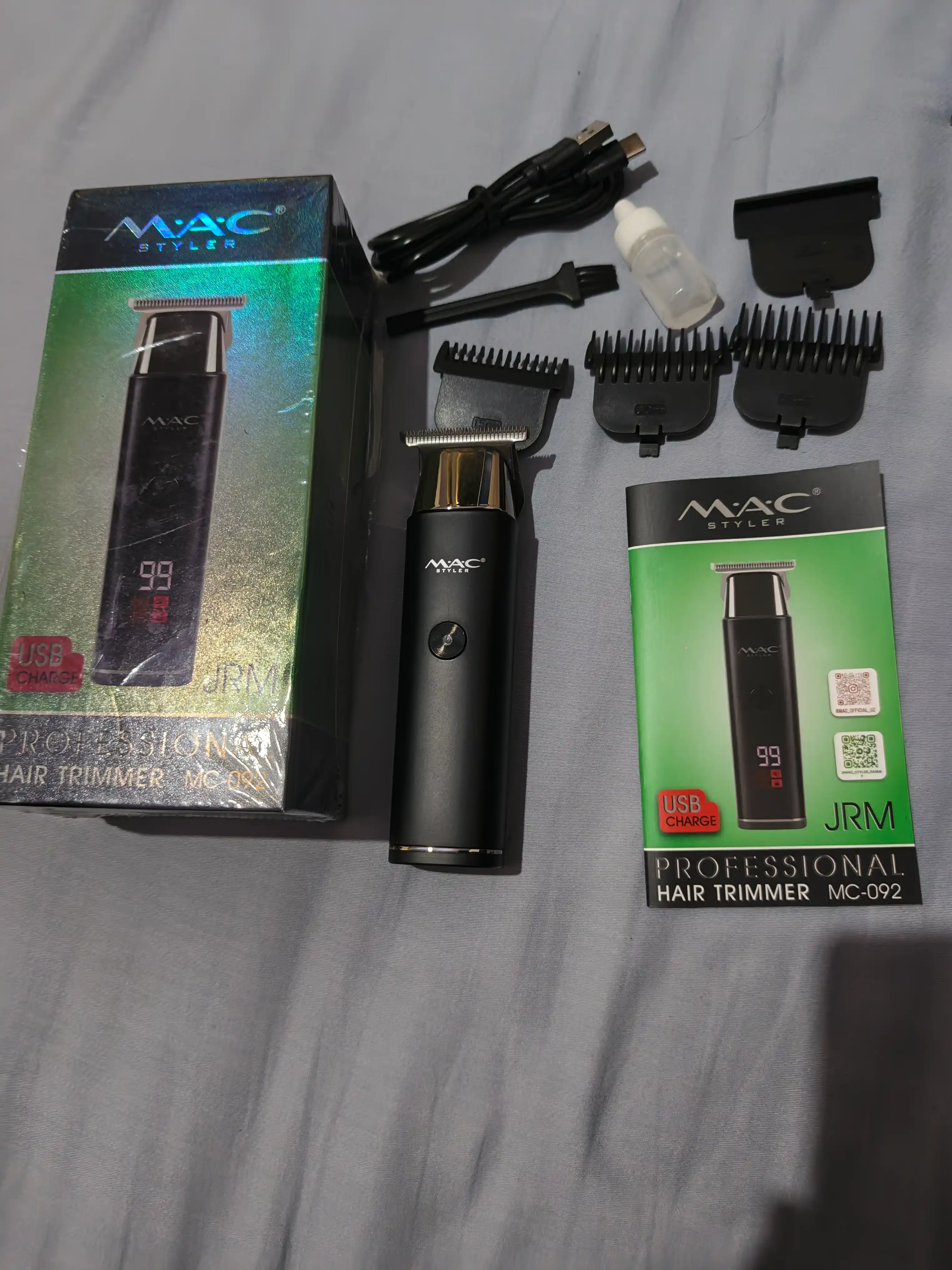 Simsiz soch olish mashinasi, MAC  LED displeyli soqol trimmer