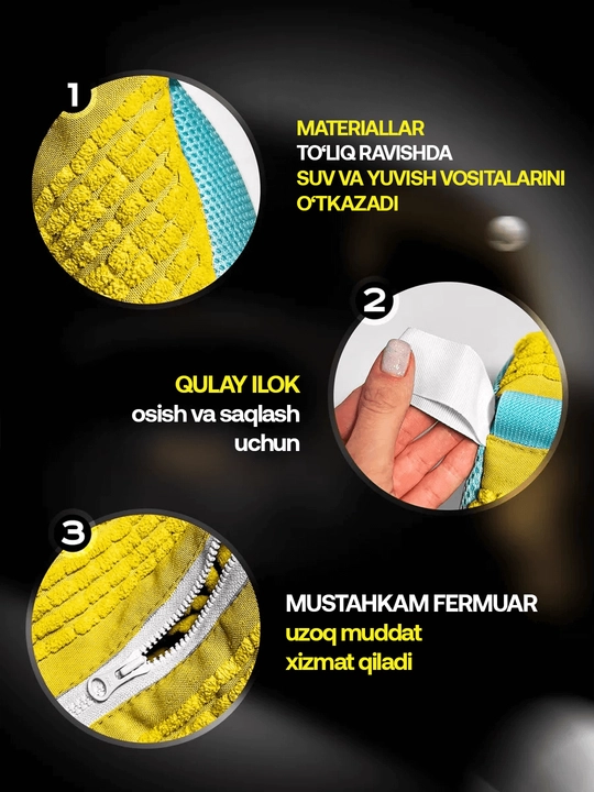 Kir yuvish mashinasida poyabzal va krossovkalarni yuvish uchun qop, mikrofiberli to‘r 40×20 sm