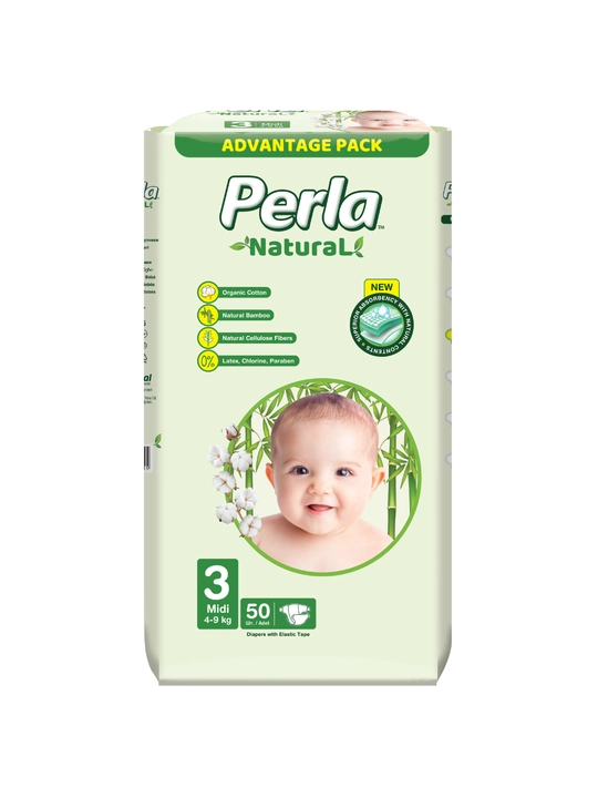 Perla Natural 3 Midi tagliklari 4–9 kg, 50 dona - 