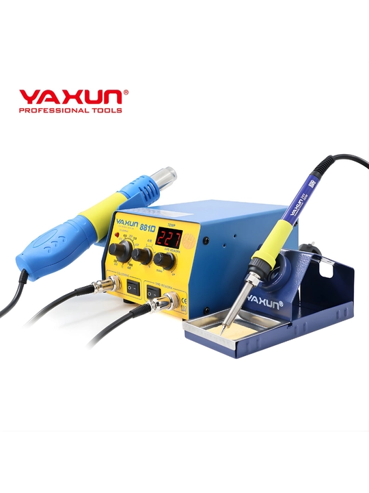 YAXUN 881D 2-в-1 паяльная станция с феном и паяльником