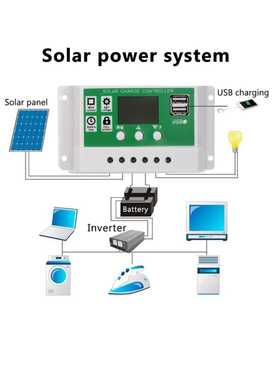 Контроллер заряда солнечной батареи PWM 20A 12V/24V