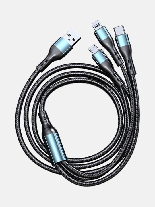 Android, iPhone 3 uchun universal kabel 1: USB, Type-C, Lightning