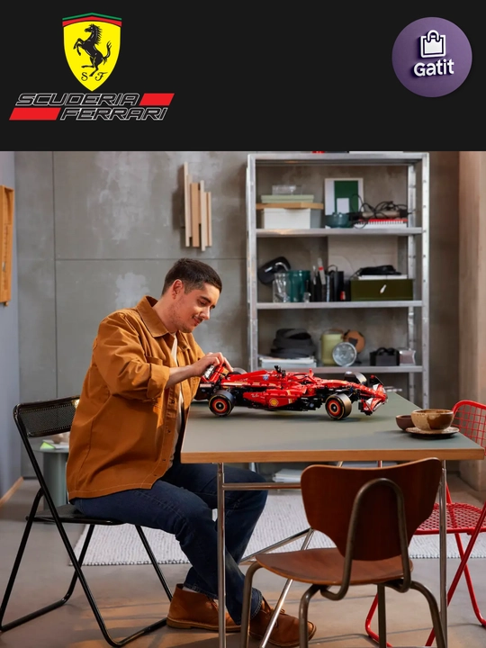 Formula 1 poyga mashinasi konstruktori, katta model 1:8 Technic, LEGO bilan mos keladi