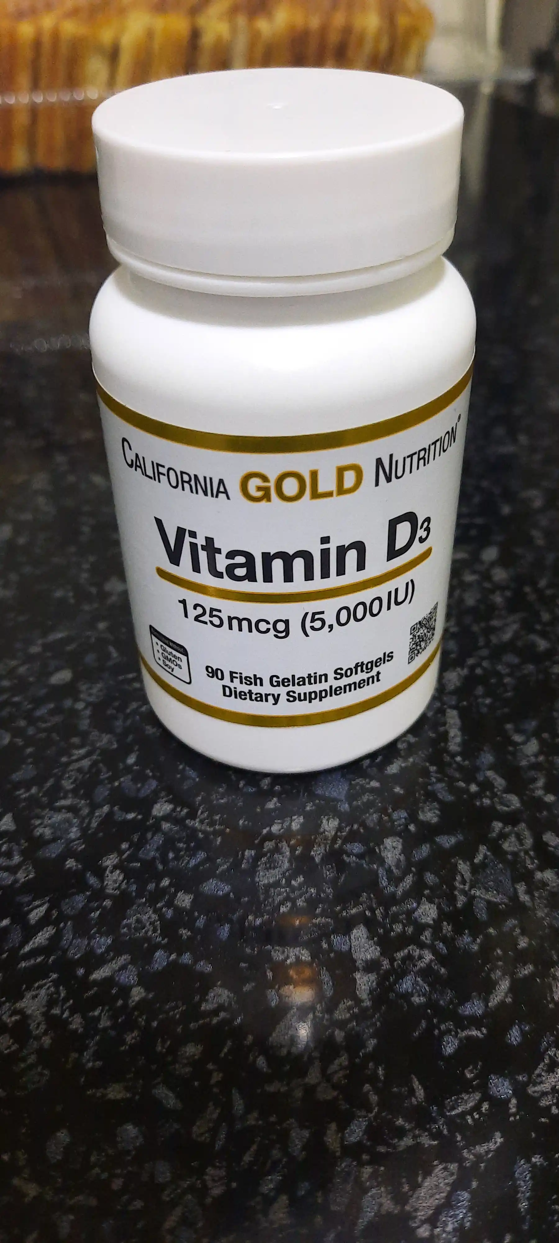 Витамин D3 Д3 California Gold Nutrition 125 мкг 5000 (IU) МЕ, 90 капсул