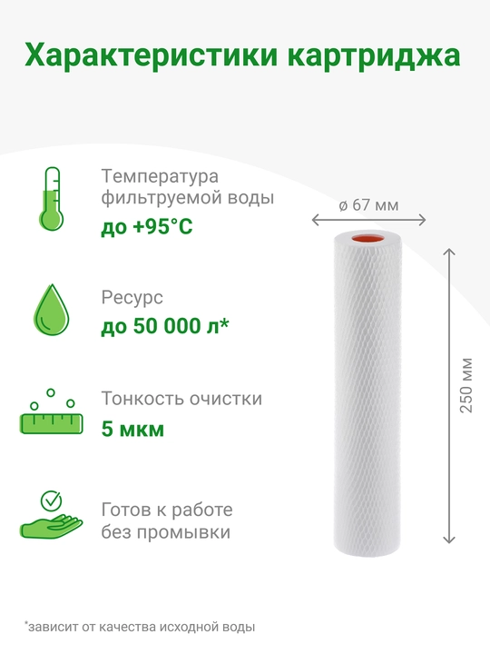 Картридж механика ПФМГ 10/5 - 10SL холодной и горячей воды, полипропилен от грязи