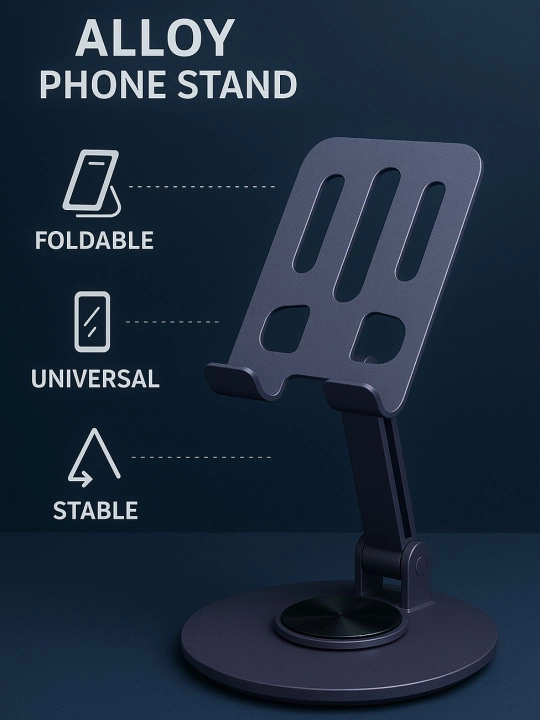 Telefon, stol, planshet uchun universal taglik, metall, dekstop stand video uchun mos