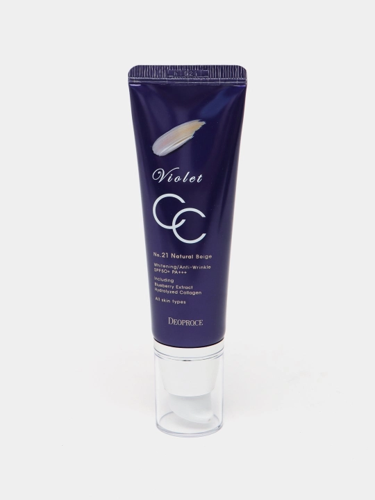 Крем для лица Deoproce Violet CC Cream, SPF 50+Pa+++, тон 13, 21, 50 мл, темно-коричневый