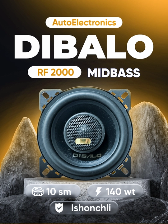 Пара автомобильных колонок DIBALO RF-2000 MIDBASS, Damas, Spark, Matiz, Nexia 1, Nexia 2 - 