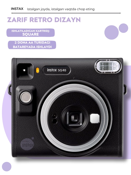 Bir zumda chop etish Fujifilm Instax SQUARE SQ40 fotoapparati