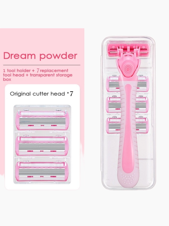 Женская многоразовая бритва Dream Powder с 6 сменными лезвиями - 