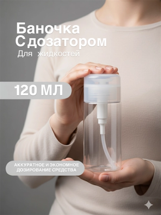 Баночка с дозатором, для жидкостей, 120 мл - 