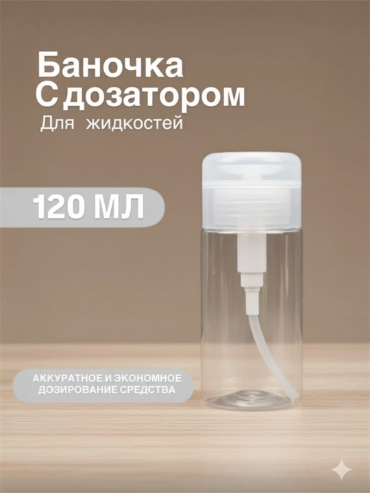 Suyuqlik uchun dispenserli banka, 120 ml