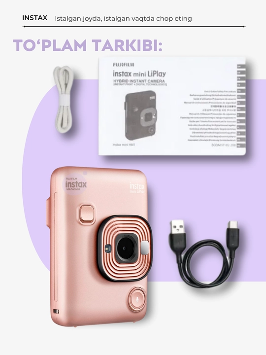 Smartfon uchun gibrid fotokamera-printer Instax Mini LiPlay