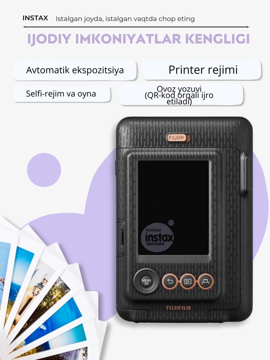 Smartfon uchun gibrid fotokamera-printer Instax Mini LiPlay