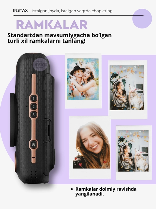 Smartfon uchun gibrid fotokamera-printer Instax Mini LiPlay