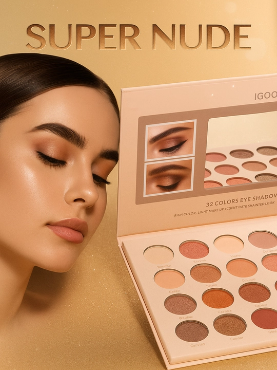 IGOODCO "Super Nude" 50-rangli ko‘z teni —  ranglar assortimenti, mat va shimmerli finish - 