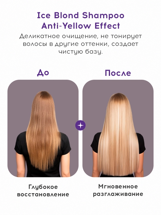 Шампунь бессульфатный для нейтрализации желтизны Concept Professional, для светлых волос