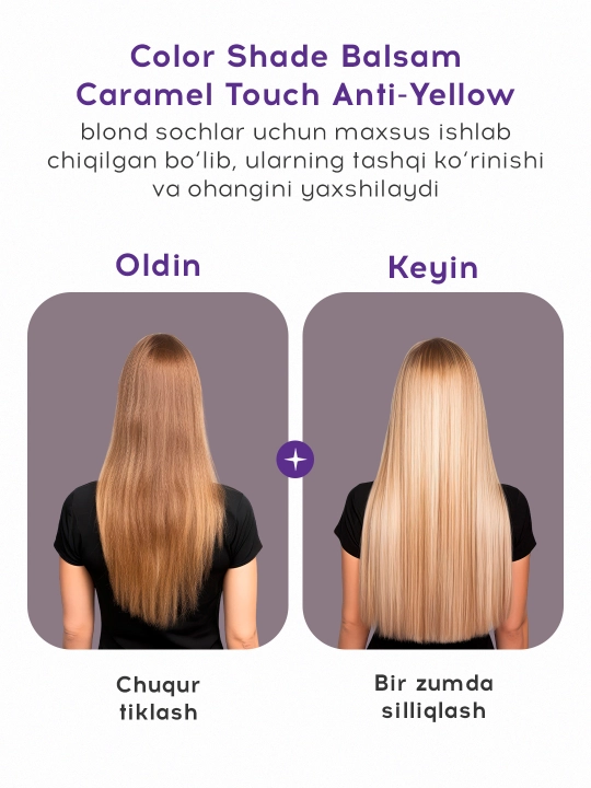 Tonik balzam Karamel Blond, sariq va bo'yalgan sochlar uchun Concept