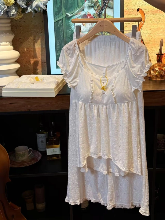 Ayollar gipür pijama-duoyi — top va shim