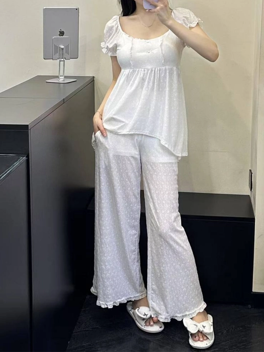 Ayollar gipür pijama-duoyi — top va shim - 