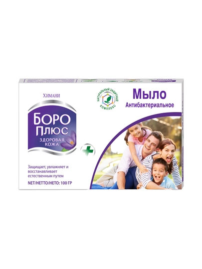 Antibakterial sovun Boro Plyus, 100 g, yuz, tana va husnbuzarlarga qarshi, tabiiy