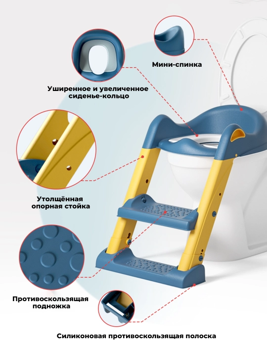 Детское сиденье на унитаз, с лестницей, для девочки и мальчика