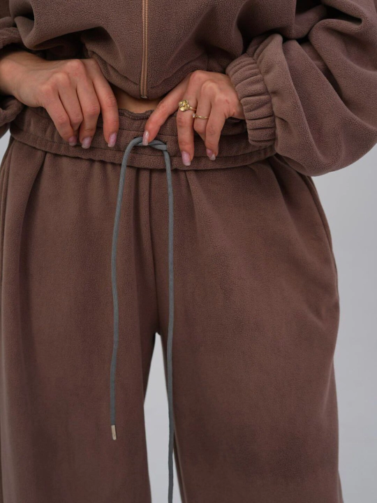 Комплект женской одежды, штаны и худи из флиса, oversize
