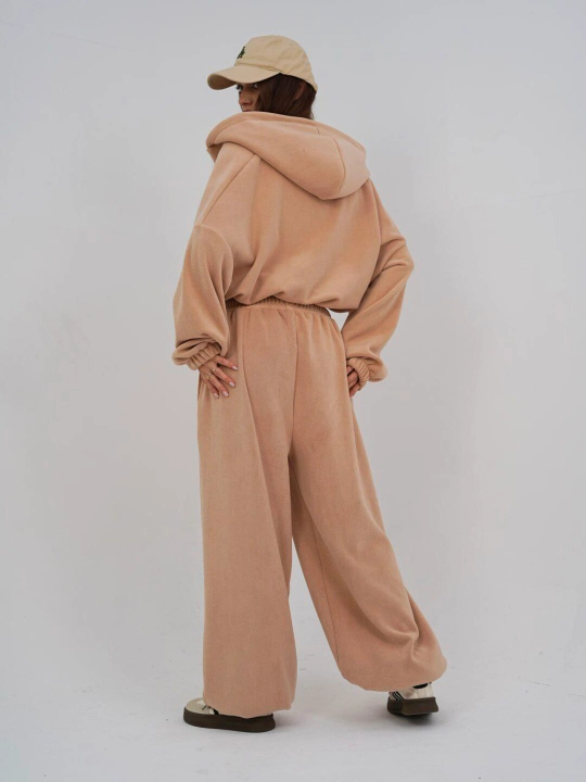 Комплект женской одежды, штаны и худи из флиса, oversize