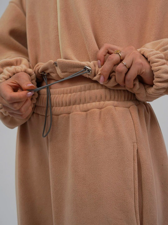 Комплект женской одежды, штаны и худи из флиса, oversize