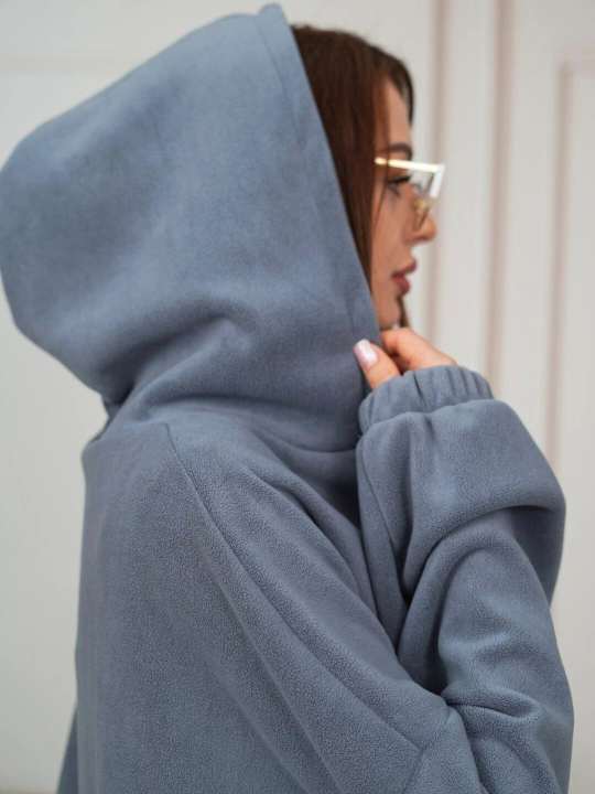Комплект женской одежды, штаны и худи из флиса, oversize