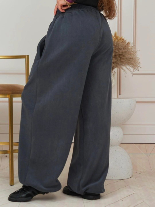 Комплект женской одежды, штаны и худи из флиса, oversize
